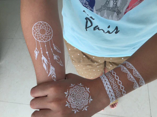 White Lace Dreamcatcher Tattoos - Image 3