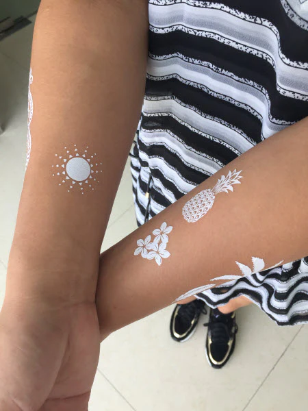 White Lace Tropical Beach Tattoos - Image 7