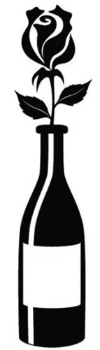 Wine Bottle With Rose Tattoo
