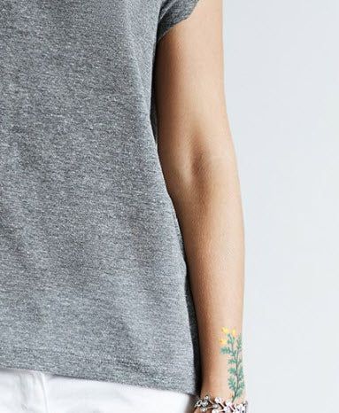 Yellow Snaps Floral Tattoo - Image 2